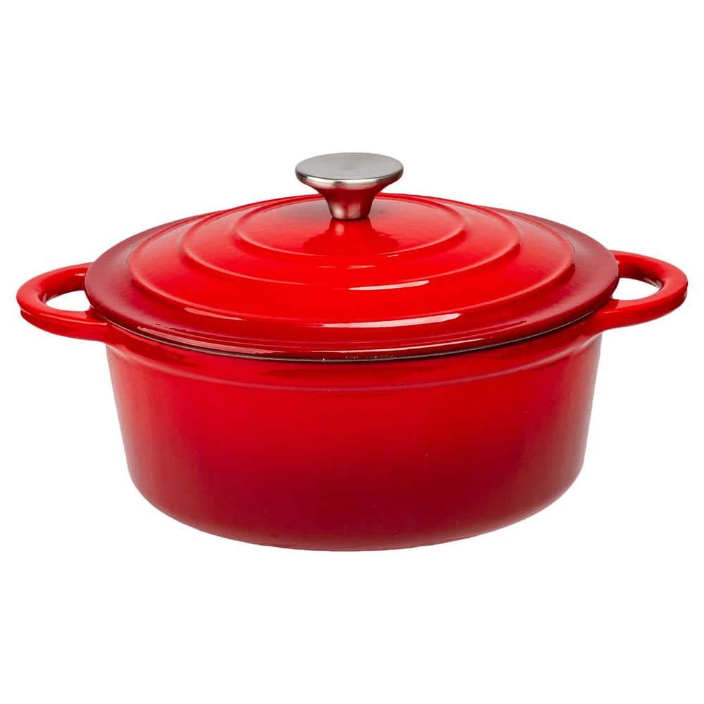 magicplux Dutch Oven Pot with Lid, Enameled Cast Iron Dutch Oven 2 Quart,  Cast Iron Pot for Cooking, Red