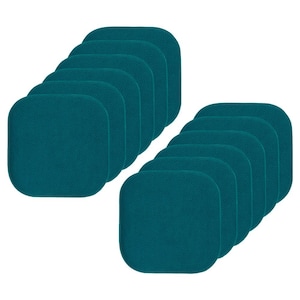 Teal, Honeycomb Memory Foam Square 16 in. x 16 in. Non-Slip Back Chair Cushion (12-Pack)