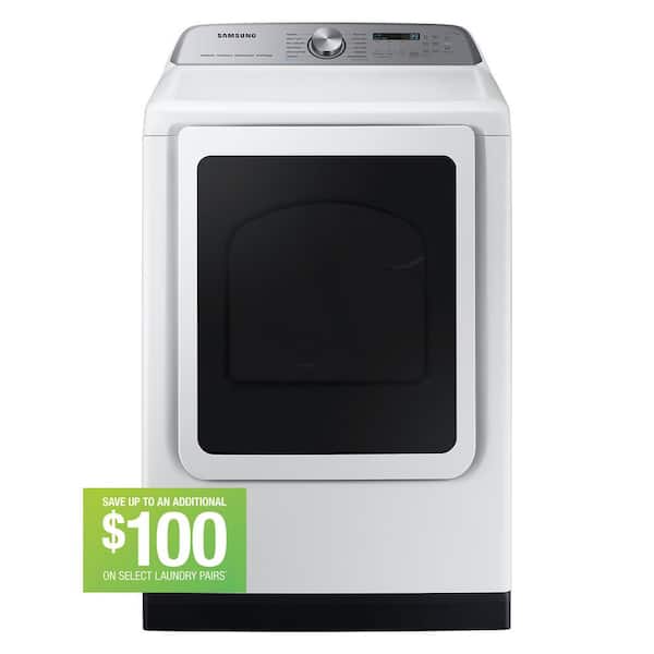 Samsung 7.4 cu. ft. Smart Bented Electric Dryer with Pet Care Dry and Steam Sanitize+ in White