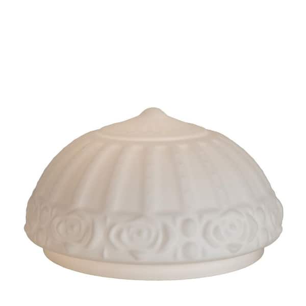 Puffy Rose 7 in White Colorful Glass Dome Universal Shade with no fitter