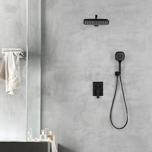 Boger 3-Spray Patterns with 1.8 GPM 7.36 in. Tub Wall Mount Dual Shower Heads in Spot Resist Matte Black