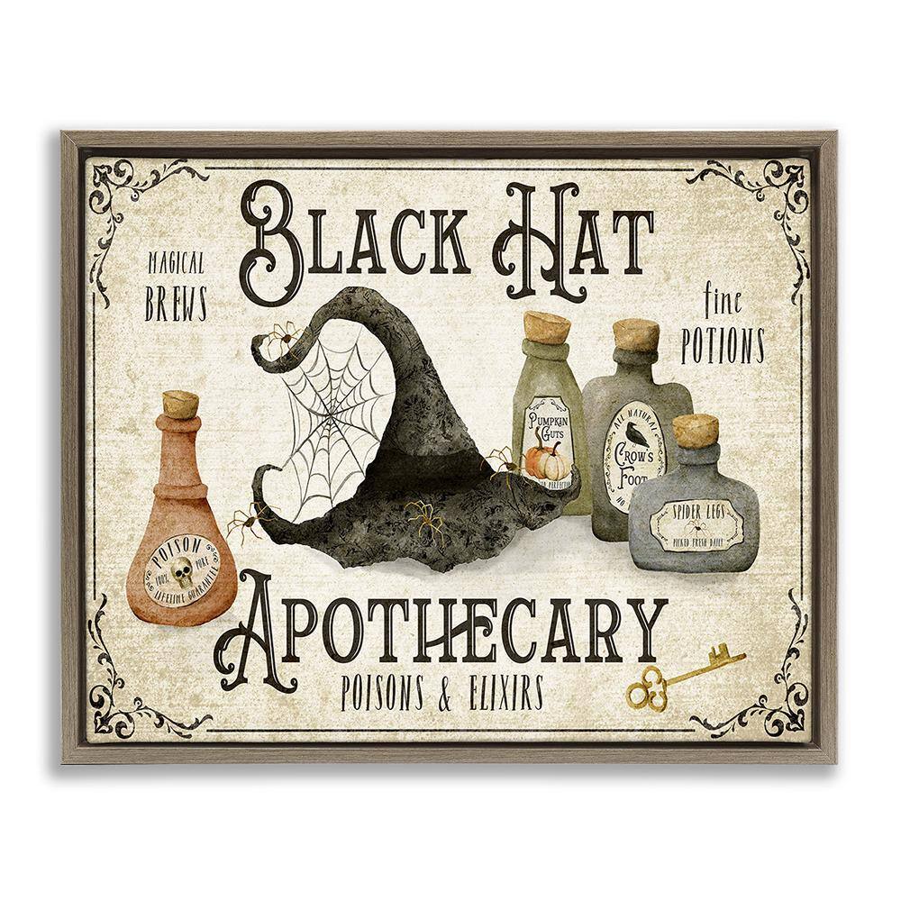 Vintage Black Hat Apothecary by Deane Beesley 1-Piece Floater Frame Graphic Print Typography Art Print 21 in. x 17 in. price history on PriceWatchPro