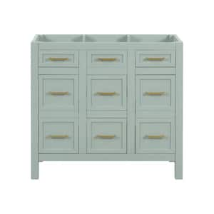 35 in. Bath Vanity Cabinet without Top in Light Green Unassembled