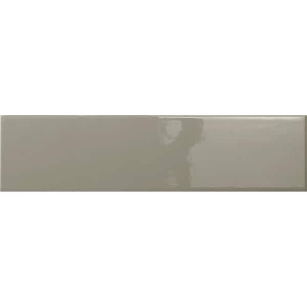 EMSER TILE Catch Taupe 2.95 in. x 11.81 in. Glossy Subway Ceramic Wall Tile (12.15 sq. ft./Case)