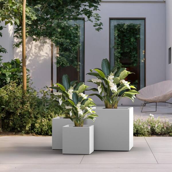Sapcrete Modern 10 in., 12 in., 16 in. H Large Tall Crisp Sapcrete Modern 10 in., 12 in., 16 in. H Large Tall Crisp