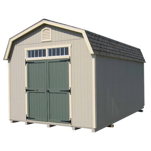 Little Cottage Co. Colonial Woodbury 12 ft. x 14 ft. Wood Storage Building DIY Kit with 6 ft. Sidewalls with Floor