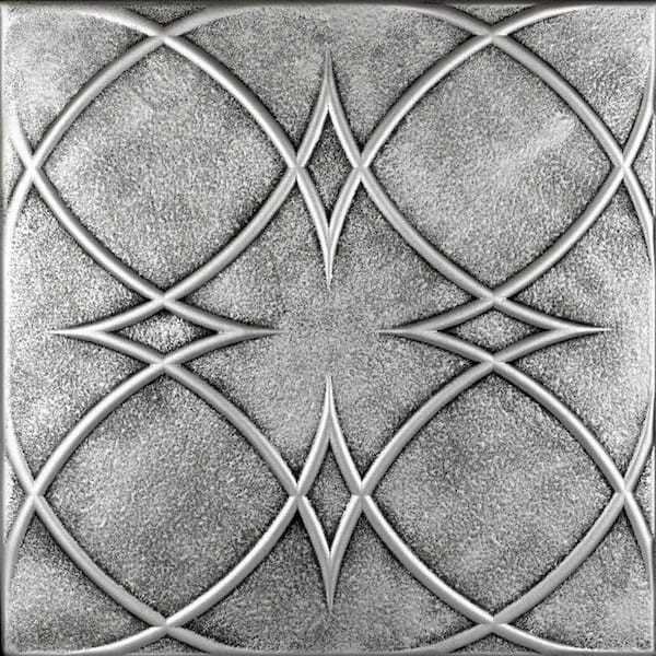 A La Maison R82 Circles & Stars Foam Ceiling Tiles – 48 Pack, 128 Sq Ft, Peel & Stick Glue-Up, White, For Popcorn Ceilings & Residential Use