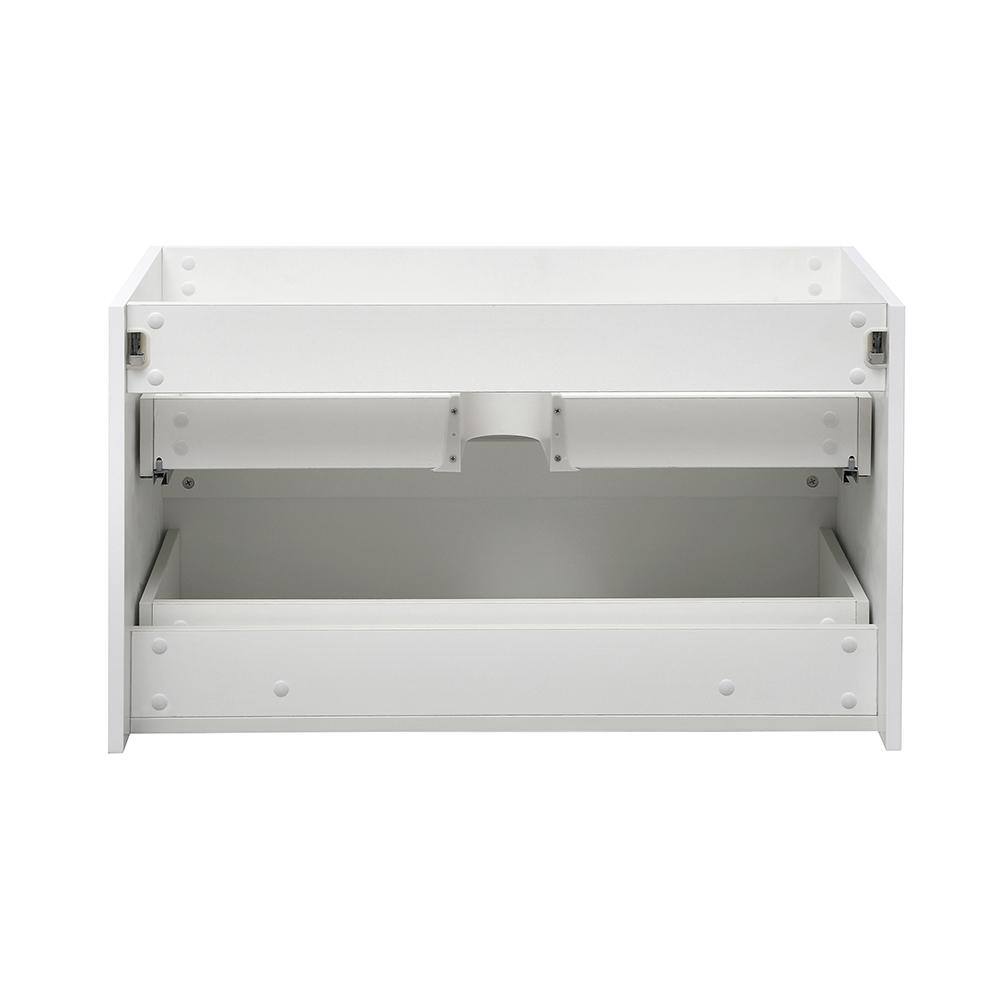 Valencia 36" Glossy White Wall Mount Single Sink Vanity Base