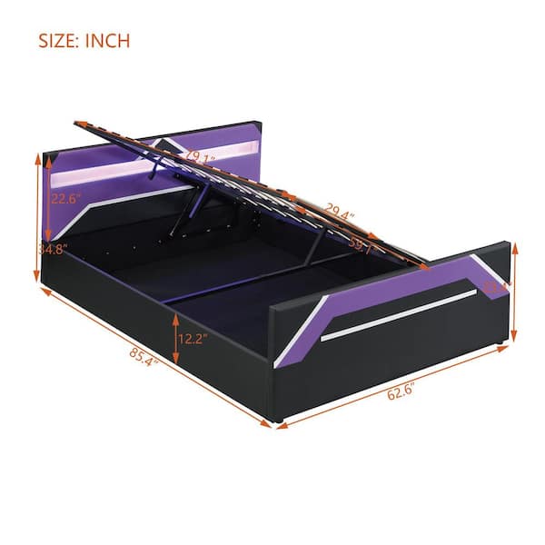 Harper & Bright Designs Cyberpunk Black and Purple Wood and Metal