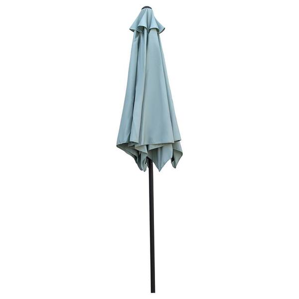 burgandy patio umbrella Maypex 6.5 ft. Steel Crank and Tilt Square Market Patio Umbrella in  Burgundy H1300003-BGD