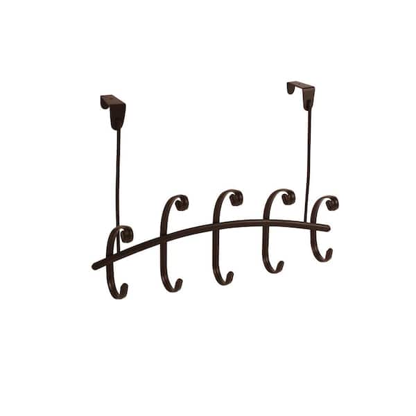 Spectrum Willow 17 in. L Decorative 5-Hook Over the Door Rack in Bronze