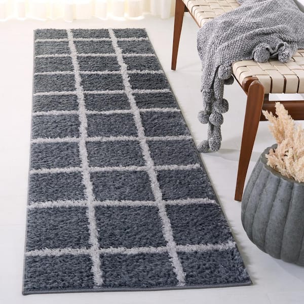 Norway Dark Gray/Light Gray 2 ft. x 8 ft. Plaid Runner Rug