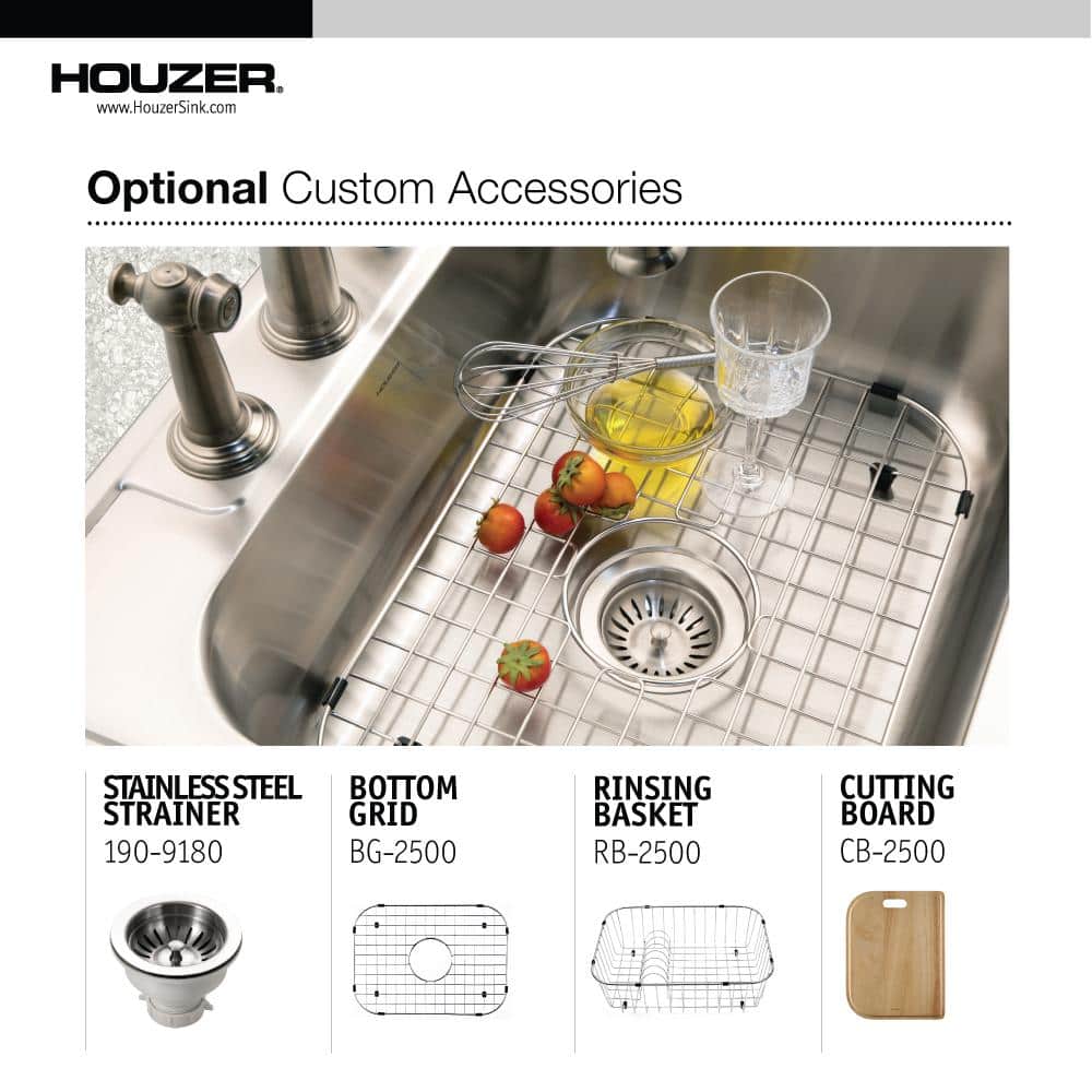 Houzer Stainless Steel Topmount Single Bowl Kitchen Sink