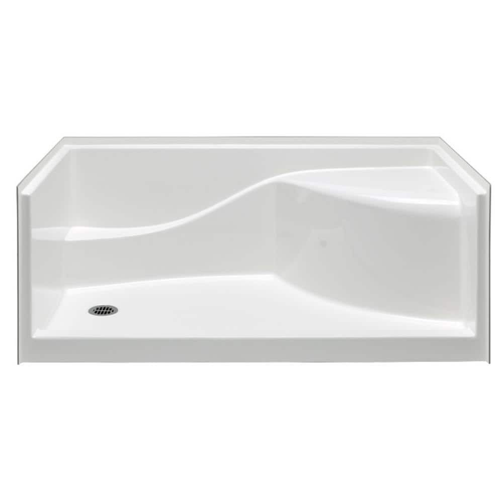 Coronado 60 in. x 30 in. Single Threshold Left Drain Shower Pan in White wi