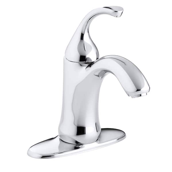 KOHLER Forte Single Hole Single-Handle Low-Arc Water-Saving Bathroom Faucet in Polished Chrome