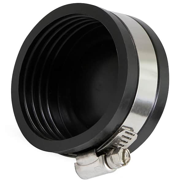 PLUMBFLEX 1-1/2 in. Pvc Flexible Pipe Cap with Stainless Steel Clamps