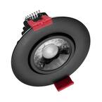 3 in. Black 2700K Remodel IC-Rated Recessed Integrated LED Gimbal Downlight Kit