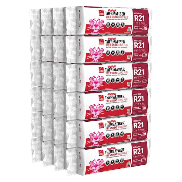 Owens Corning 15 in. x 47 in. R21 Thermafiber Fire and Sound Guard Plus Mineral Wool Insulation Batt (24-Bags)