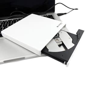 Portable USB 2.0 Slim External DVD ROM CD-RW Combo Drive (White)