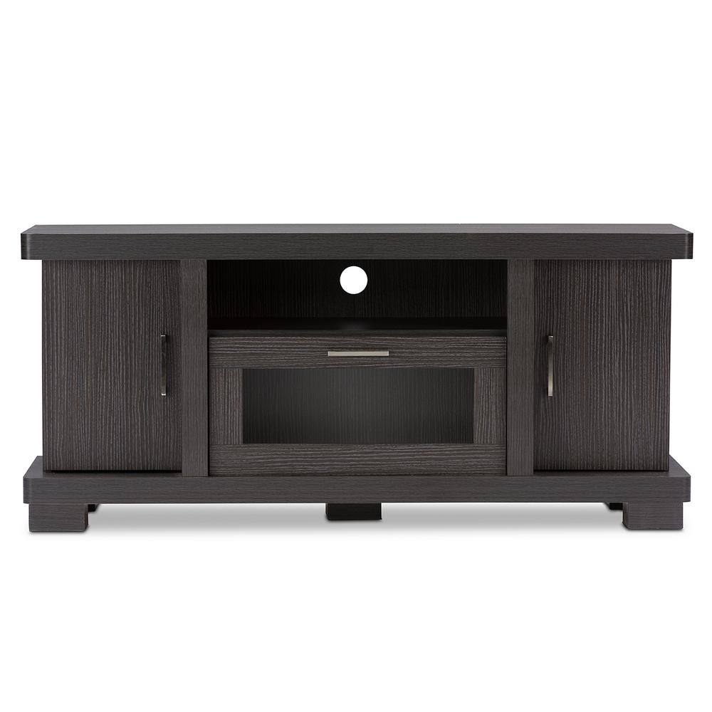 Espresso Elegance 50'' Engineered Wood TV Stand with Glass Doors