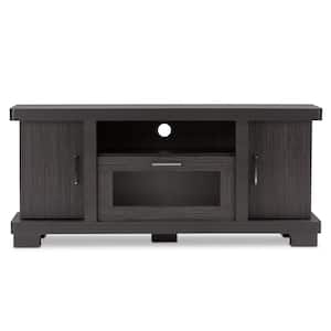 Viveka 47 in. Dark Brown Wood TV Stand Fits TVs Up to 50 in. with Storage Doors