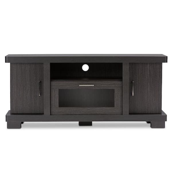 Baxton Studio Viveka 47 in. Dark Brown Wood TV Stand Fits TVs Up to 50