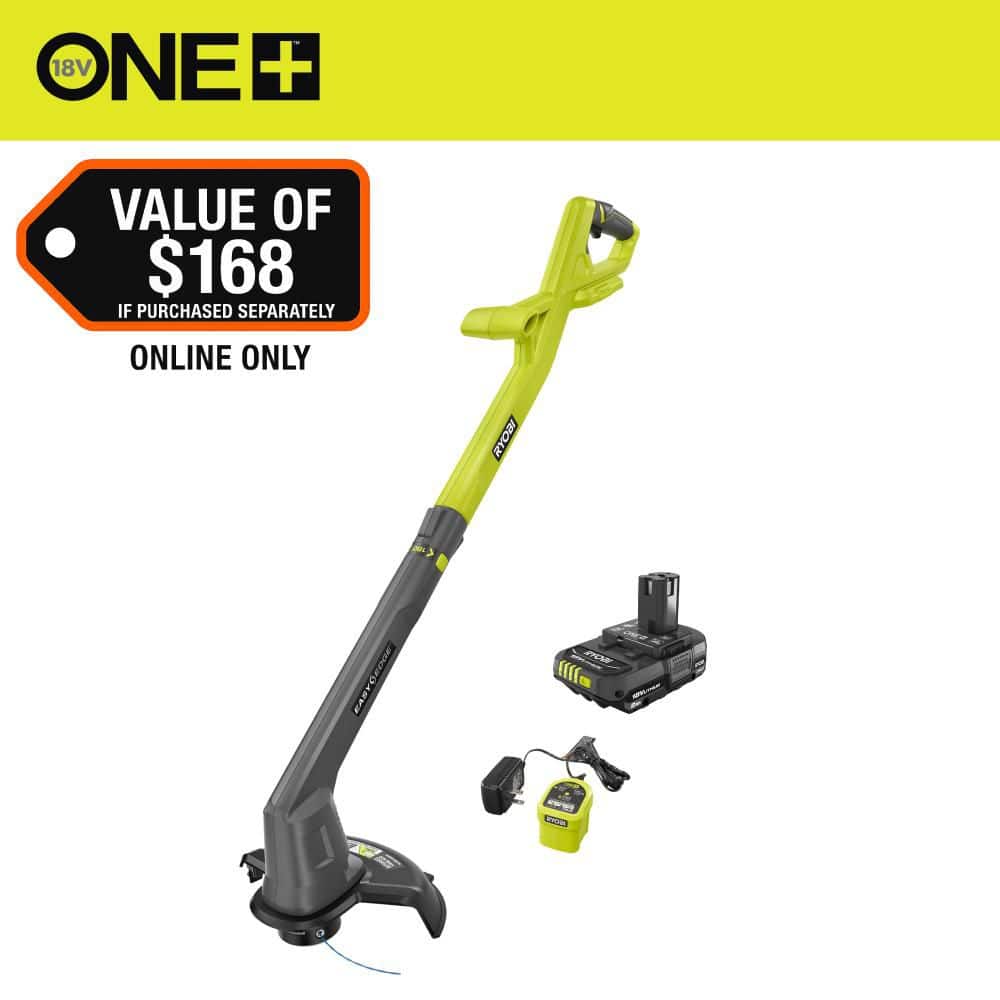 RYOBI ONE+ 18V 10 in. Cordless Battery String Trimmer/Edger with