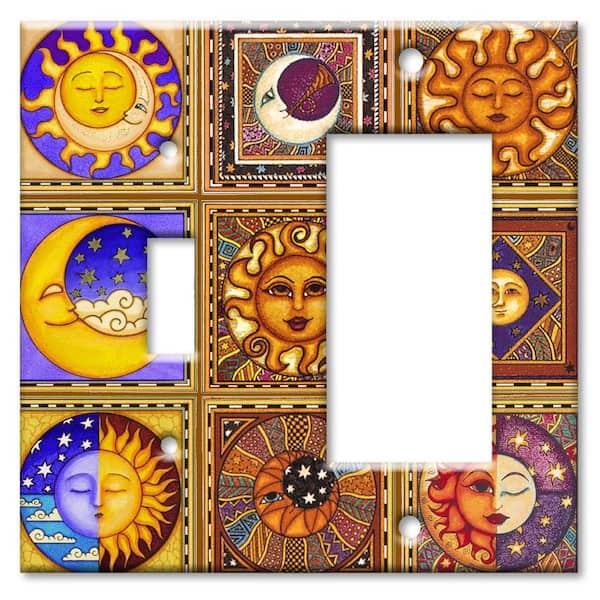 Art Plates Orange 2-Gang 1-Toggle/1-Decorator/Rocker Wall Plate