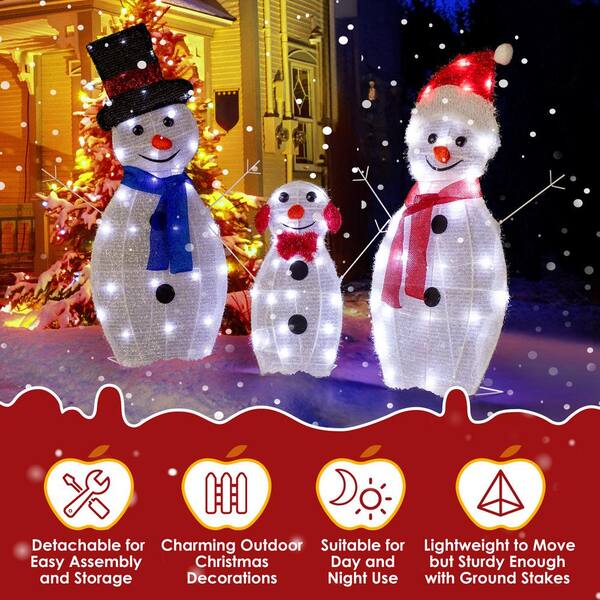 SnowMan DVD×3 Best Choice Products 3-Piece 2D Lighted Snowman Family Set
