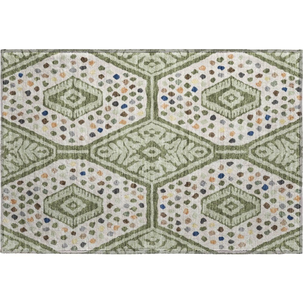 Mayfield Premium Machine Washable Abstract AMF2457 Sage 3 ft. x 4 ft. Area Rug price history on PriceWatchPro
