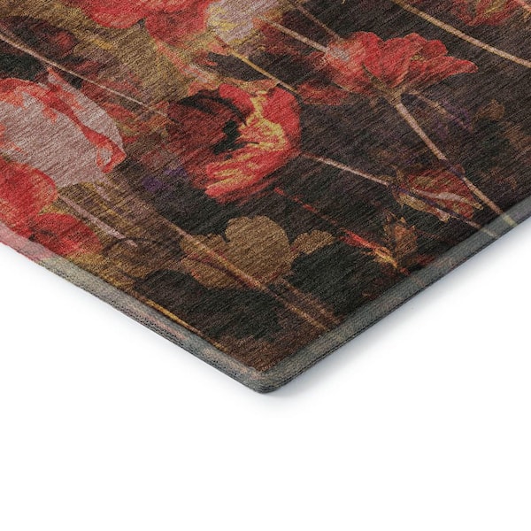 Mayfield Premium Machine Washable Abstract AMF992 Gold 2 ft. 3 in. x 7 ft. 6 in. Runner Rug
