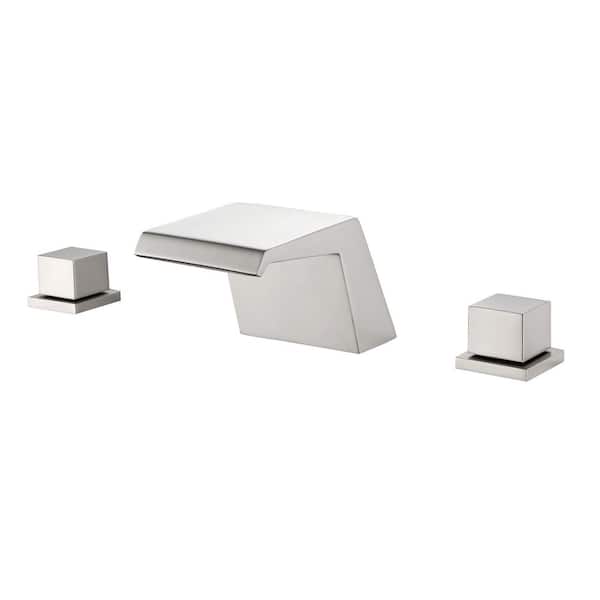 Unbranded 2-Handle Deck-Mount Roman Tub Faucet in Brushed Nickel