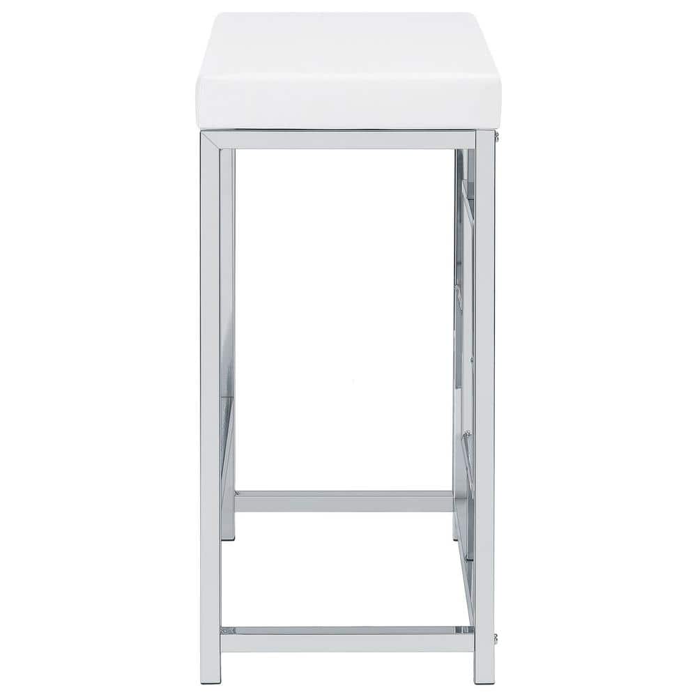 Modern Chrome and White 4-Piece Counter Height Dining Set