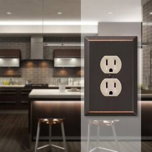 Oversized Aged Bronze 1-Gang Duplex Outlet Steel Wall Plate (4-Pack)