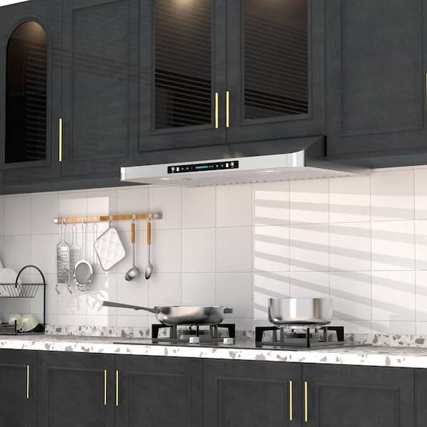 30 in. 900 CFM Ducted Under Cabint Range Hood in Stainless Steel with 3-Way Venting, Adjustable LED and Gesture Control