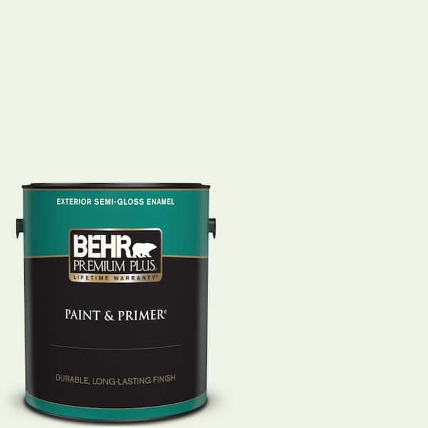 BEHR PREMIUM PLUS 1 gal. #440A-1 Parsnip Semi-Gloss Enamel Exterior Paint & Primer