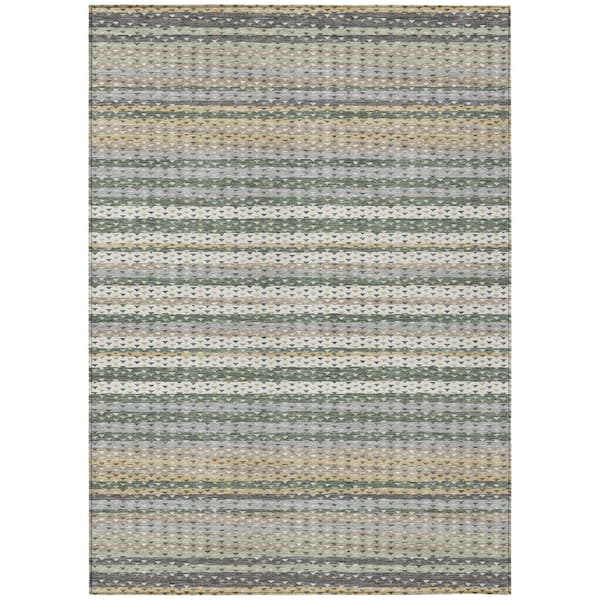 Chantille Machine Washable Indoor/Outdoor Abstract ACN2823 Basil 10 ft. x 14 ft. Area Rug