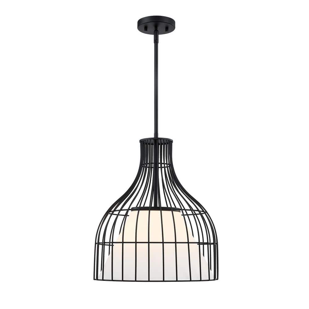Designers Fountain Evensong 60-Watt 1-Light Matte Black Bell