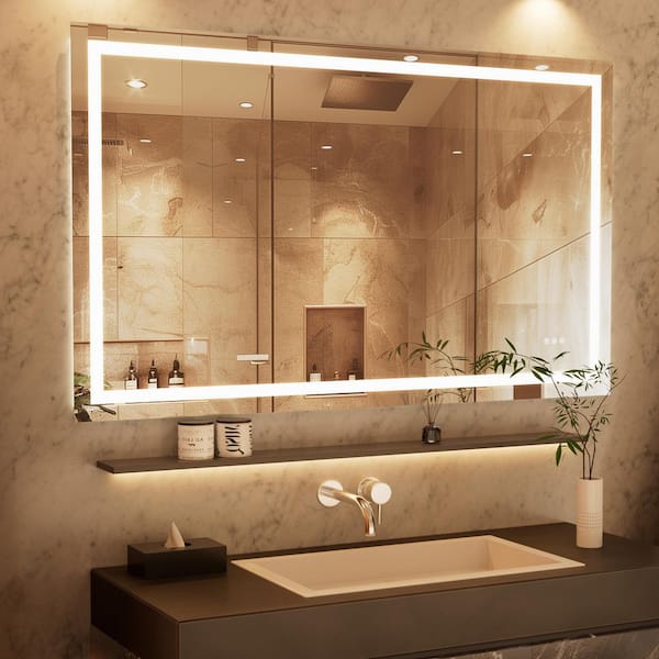36.1 in. W x 60.1 in. H Frameless Rectangular Wall Mirror Bathroom Vanity Mirror