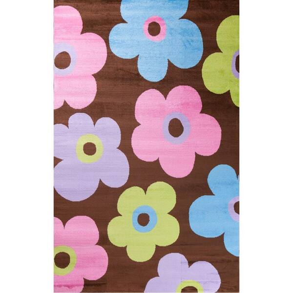 Concord Global Trading Alisa Ditsy Flowers Brown 3 ft. x 5 ft. Area Rug