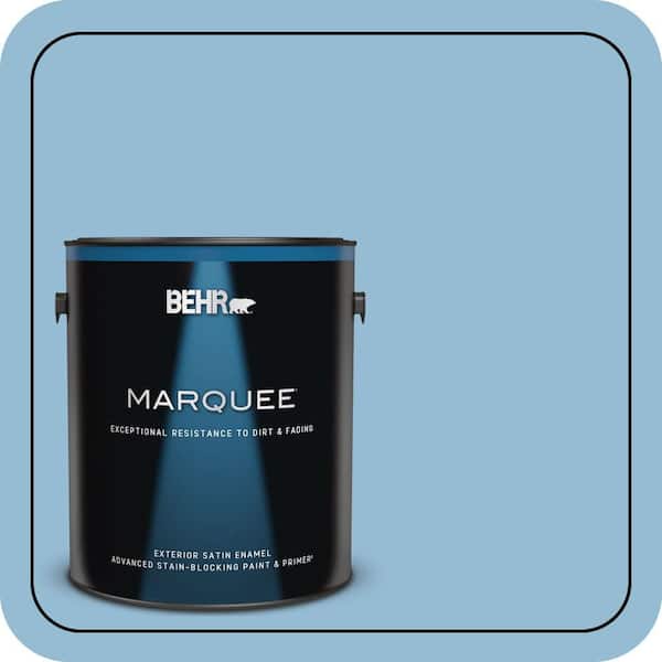 BEHR MARQUEE 1 gal. #M500-3 Blue Chalk color Satin Enamel Exterior Paint & Primer