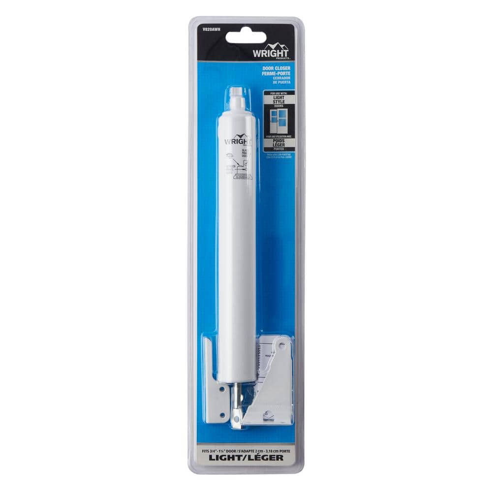 Wright Medium Duty White Aluminum Pneumatic Door Closer