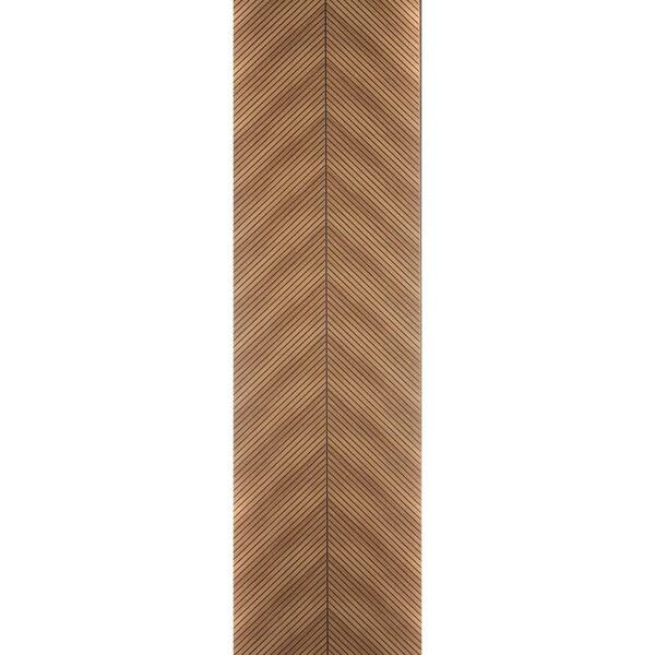 Fan Leaf 1/4 in. x 1 ft. x 9.3 ft. Antique Beige Glue-Up Foam Wood Slat Walls (20-Pack) 186 sq. ft.