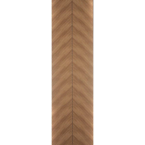 Take Home Sample-Fan Leaf 1/4 in. x 0.25 ft. x 1 ft. Brown Antique Beige Glue-Up Foam Wood Slat Walls (1-Piece/Pack)