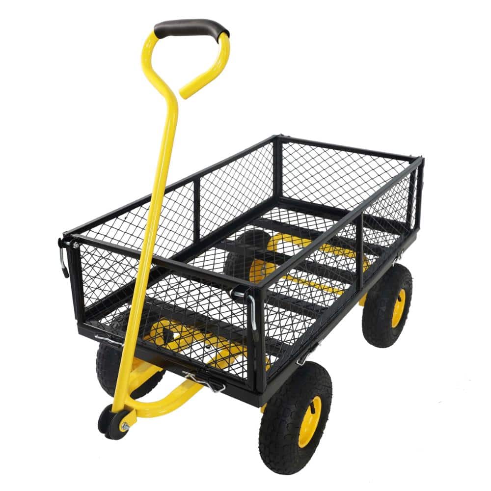 3.5 cu. ft Yellow Metal Garden Cart, Tools Cart, Wagon Cart price history on PriceWatchPro