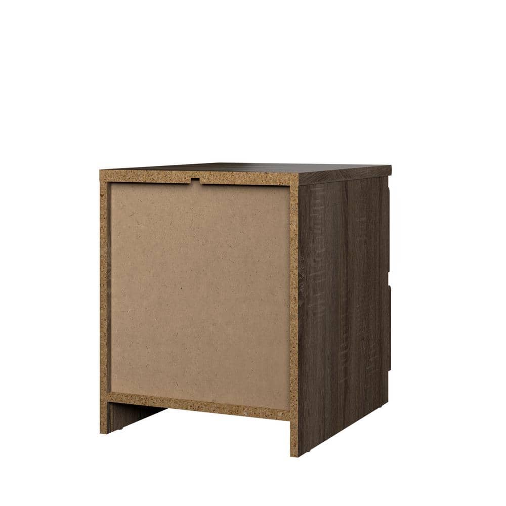 Truffle Oak 2-Drawer Modern Nightstand