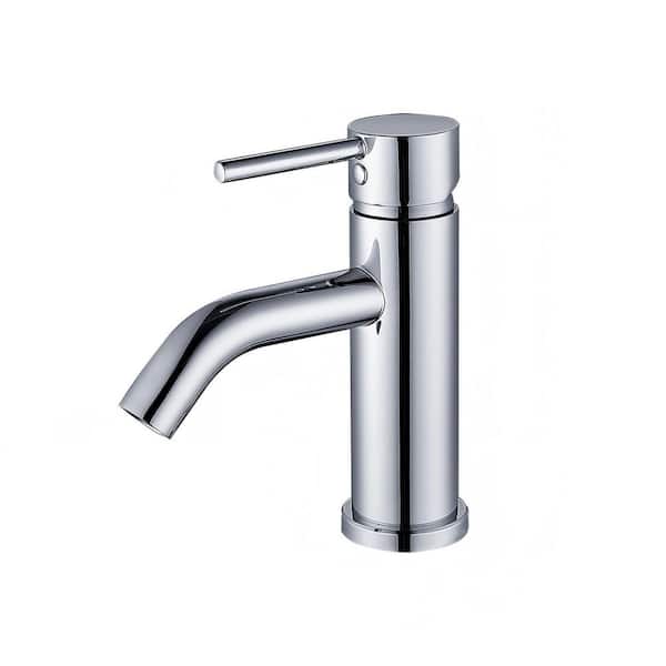 Modern Luxurious Single Handle Single Hole Bathroom Sink Faucet Bathroom Faucet with Handle in Chrome