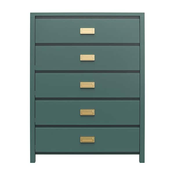 Haven 36 in., 5-Drawer Kids Dresser, Hunter Green