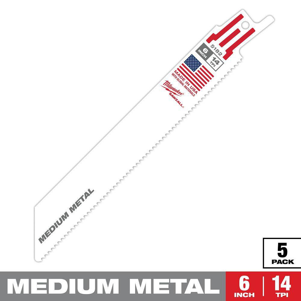 6 in. 14 TPI Medium Metal Cutting SAWZALL Reciprocating Saw Blades (5-Pack) price history on PriceWatchPro