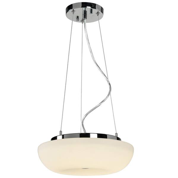 Varaluz Swirled 2-Light 12 in. W Chrome Pendant with White Opal Glass